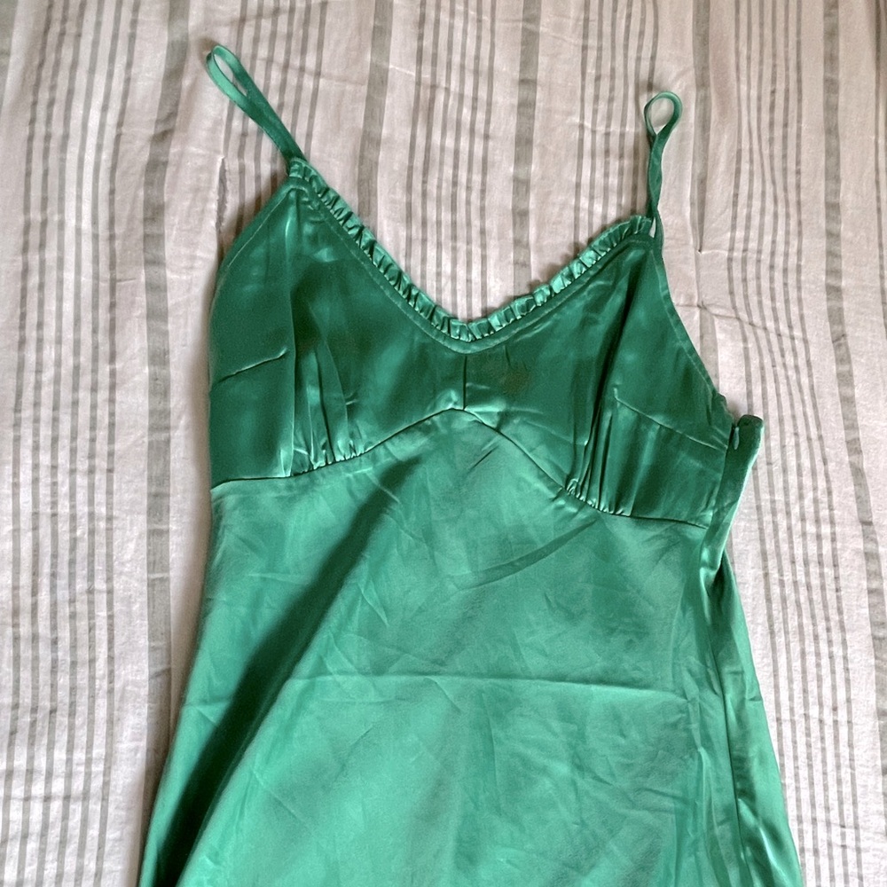 Satin dress with slit